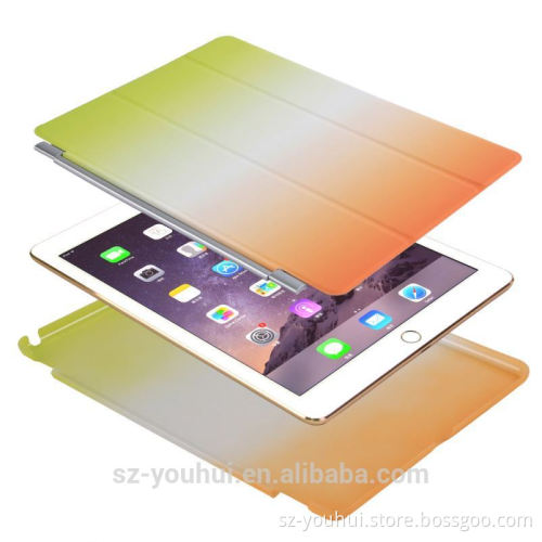 Hot Selling Rainbow Color Leather Case For Apple Ipad Stand Air 2